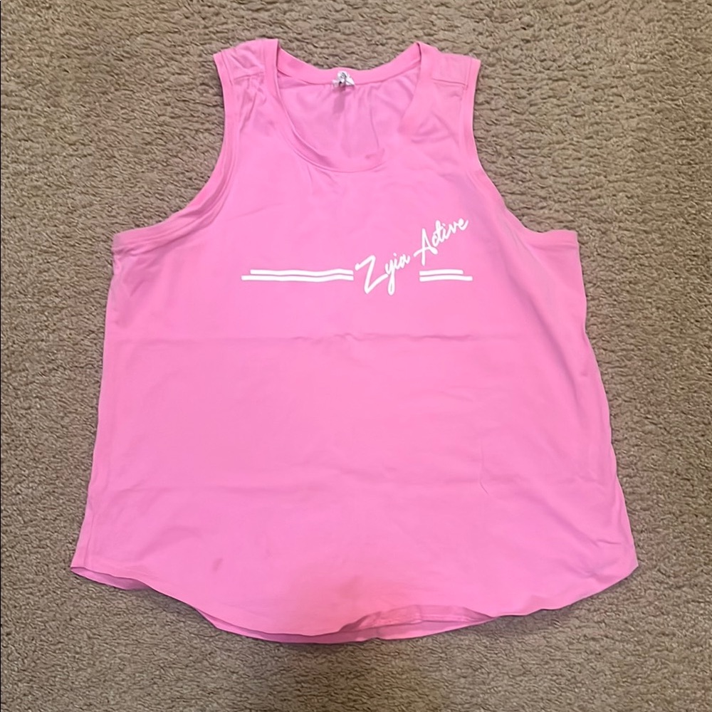 ZYIA Pink Sleeveless Tank Top with Graphic Design